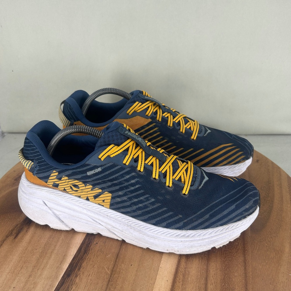Hoka One One Rincon Mens Running Shoes Blue Yellow 1102874 MBLD Size 10